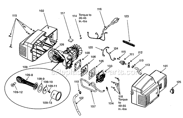 Page B Diagram and Parts List for CFBN125N Type 1 Porter Cable Compressor